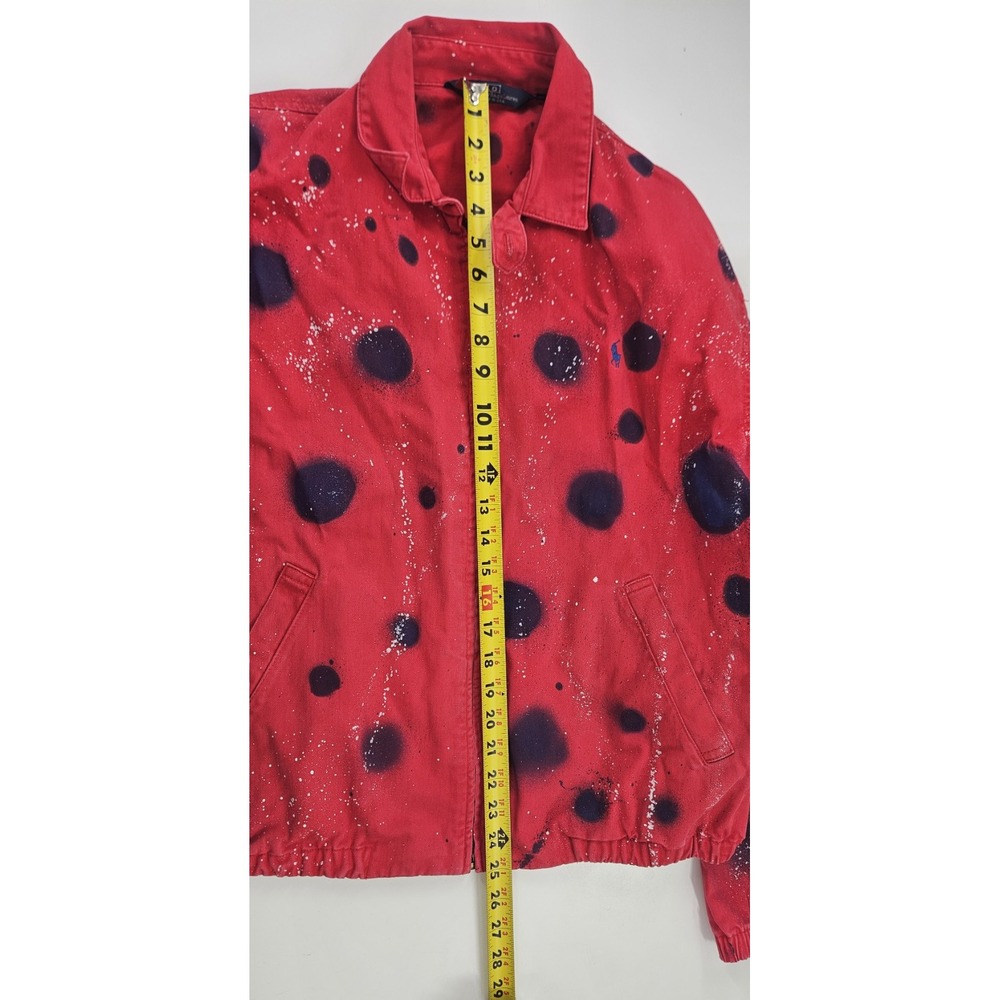 Vtg Red Polo Ralp Lauren Medium Zip Harrington Jacket USA made Custom Reworked - Picture 12 of 14